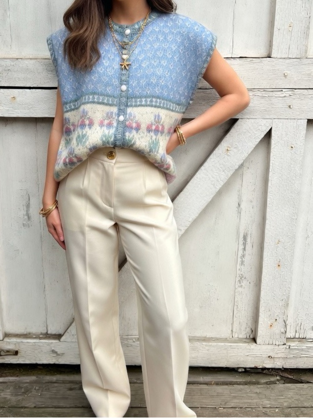 Vintage 100% Wool Shetland Wool knit spring sweater vest